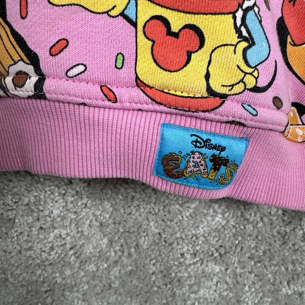 Disney Parks Hoodie Sweatshirt Kids Size 5/6 Pink Eats Collection Food - Picture 2 of 6